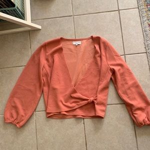 Madewell texture and thread crepe wrap top